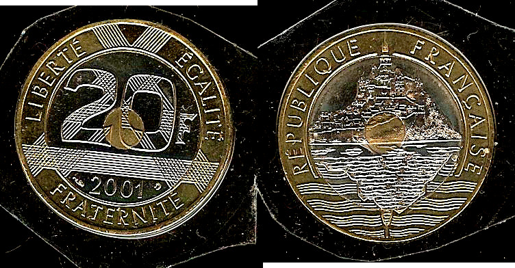 20 francs Mont Saint-Michel 2001 Pessac FDC